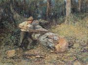 Frederick Mccubbin Sawing Timber France oil painting artist